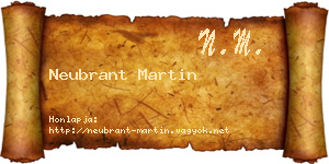 Neubrant Martin névjegykártya